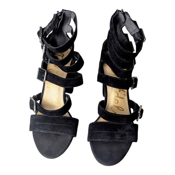 SAM EDELMAN Yasmina Black Strappy Sandals Size 7M - Picture 6 of 9